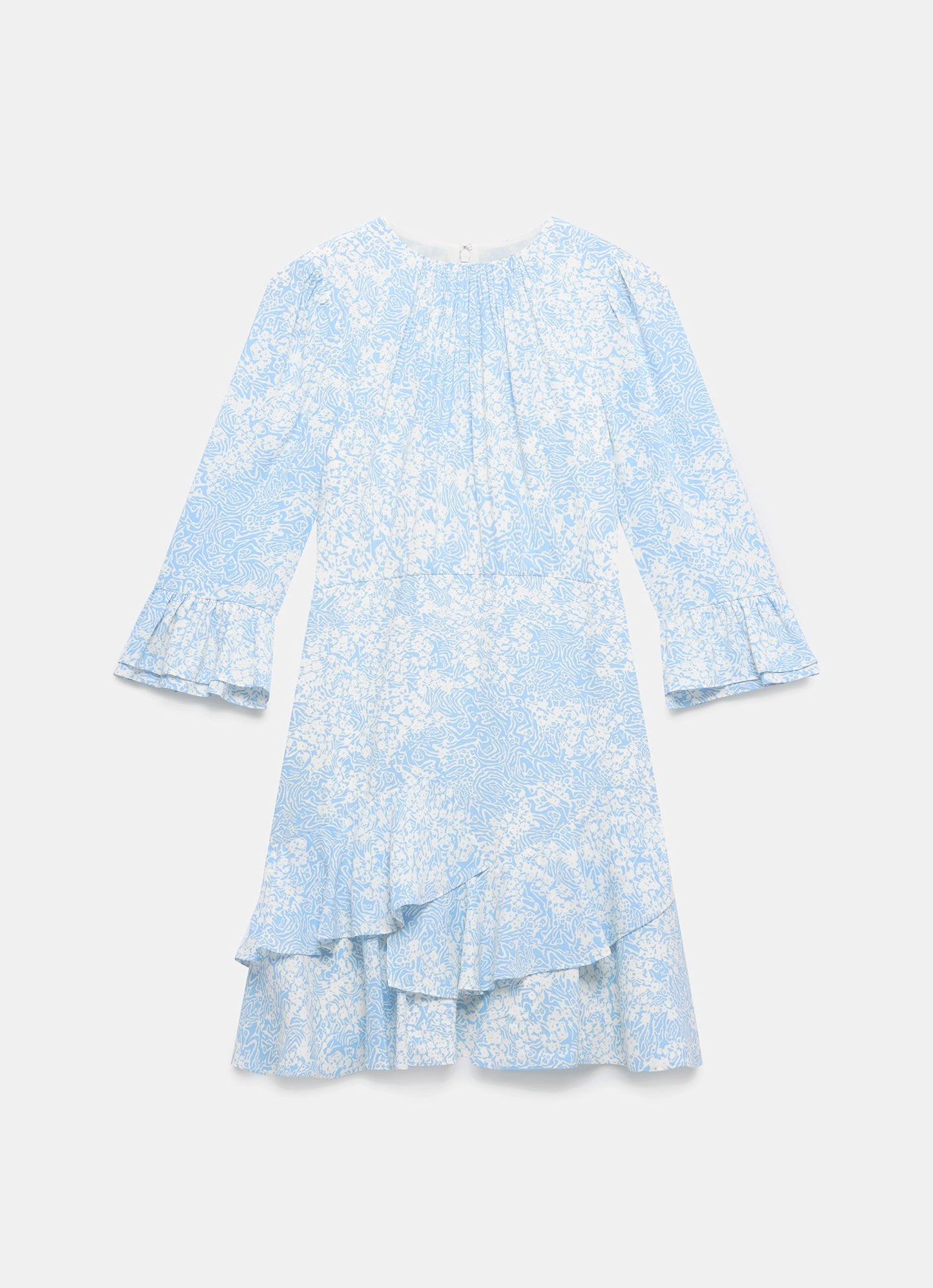 Blue Floral Print Mini Dress