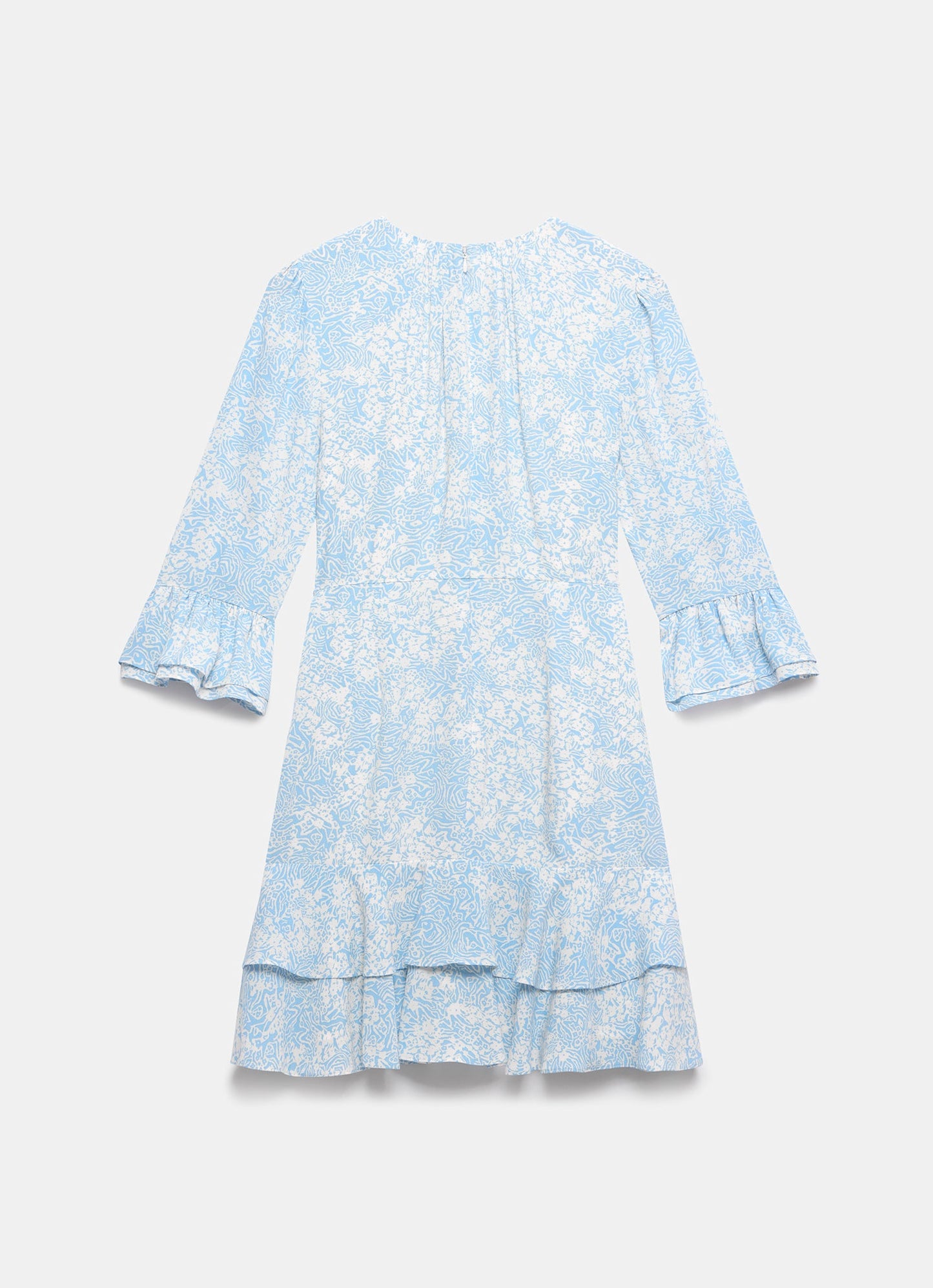 Blue Floral Print Mini Dress
