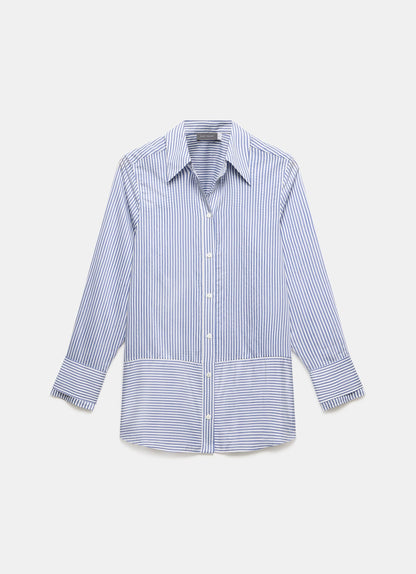Blue Striped Longline Shirt