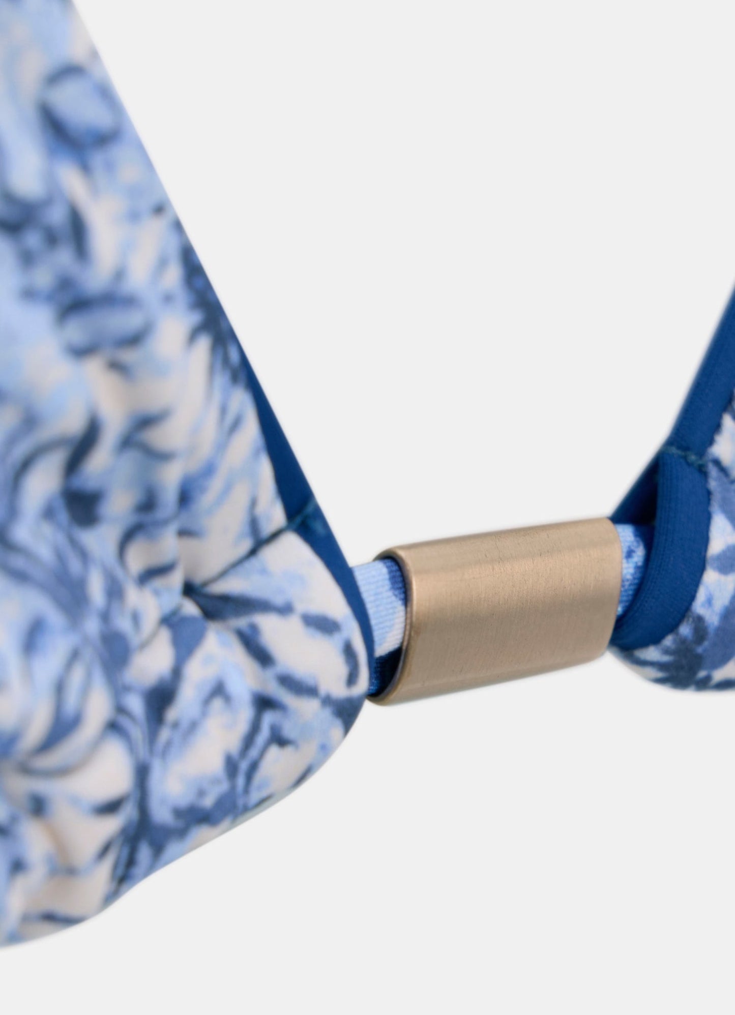 Blue Paisley Print Triangle Bikini Top