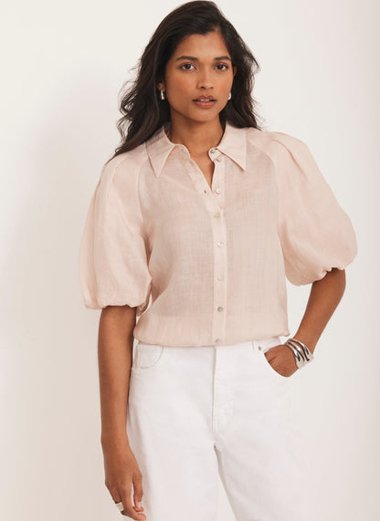 Pink Puff Sleeve Shirt