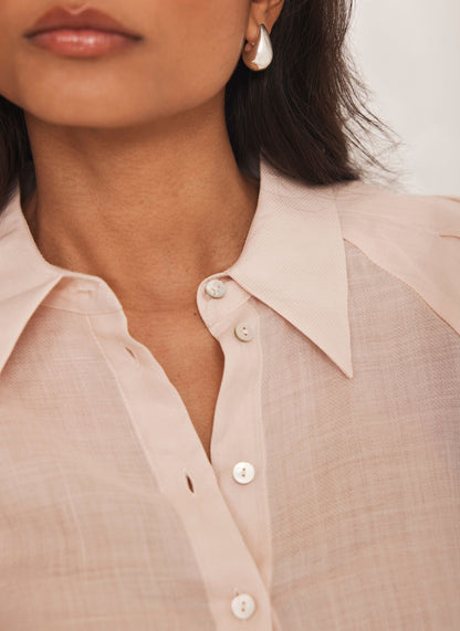 Pink Puff Sleeve Shirt