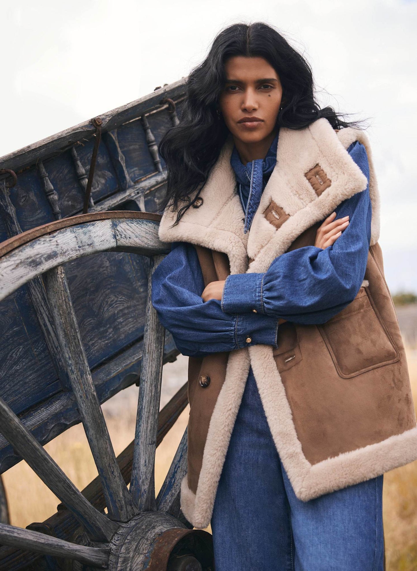 Tan Bonded High Neck Reversible Gilet