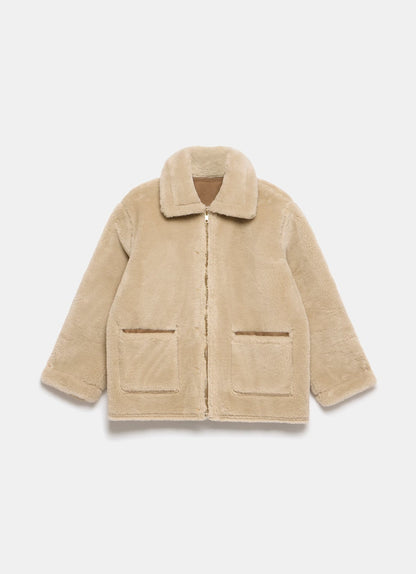 Tan Reversible Aviator Jacket