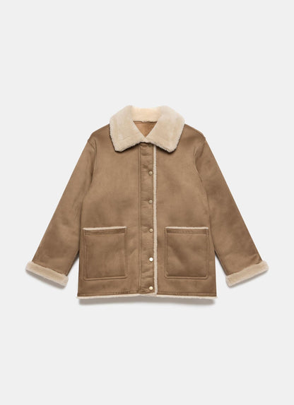 Tan Reversible Aviator Jacket