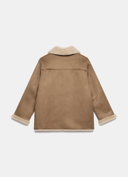 Tan Reversible Aviator Jacket