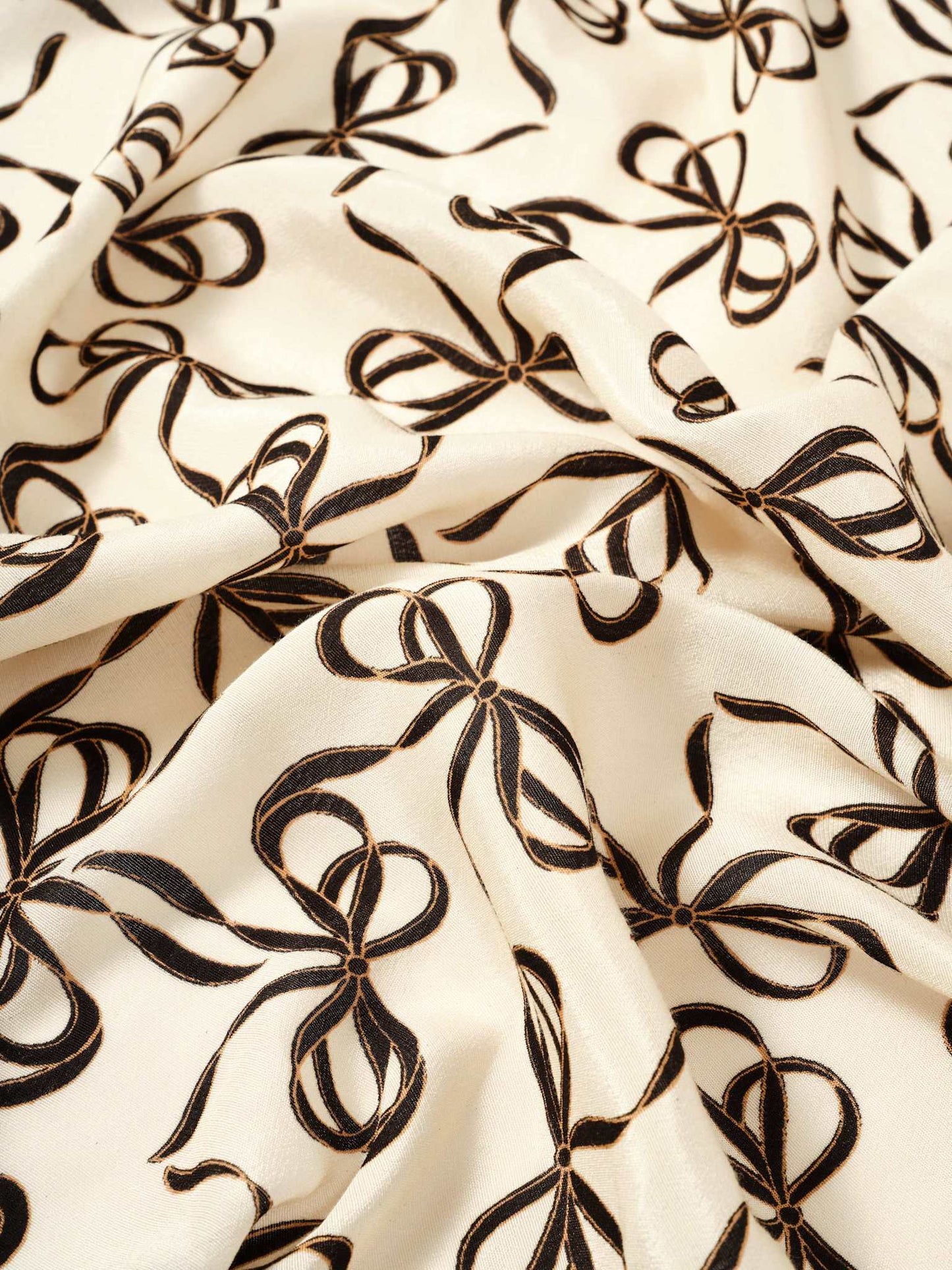 Bow Print Square Neck Scarf