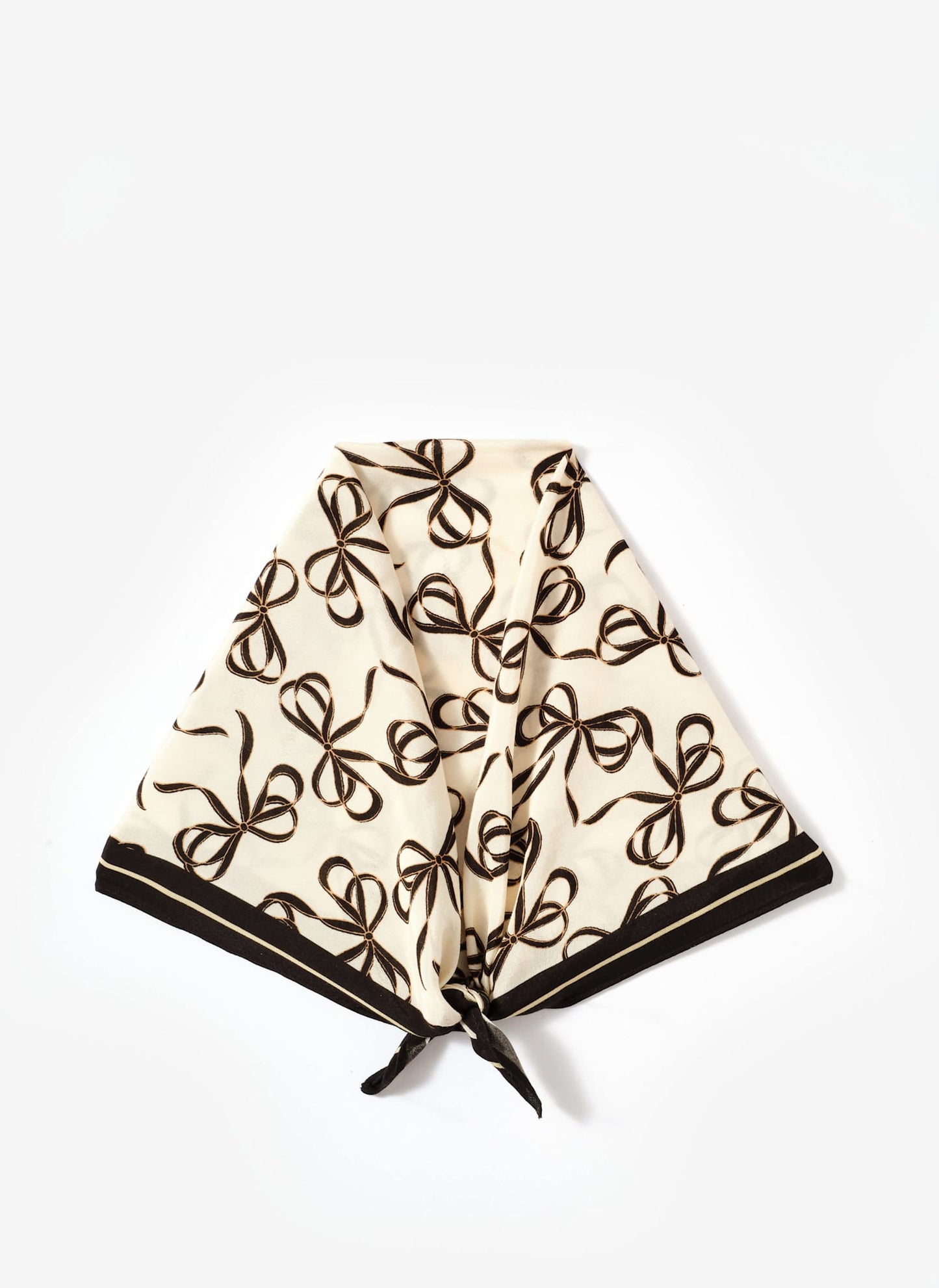 Bow Print Square Neck Scarf