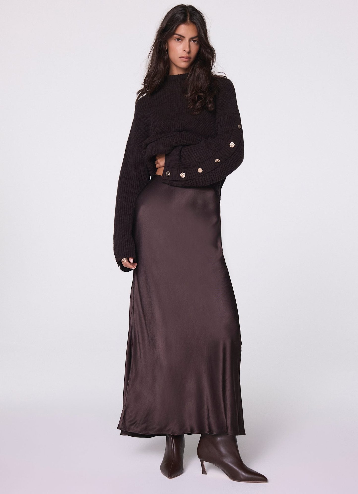 Brown Button Detail Jumper