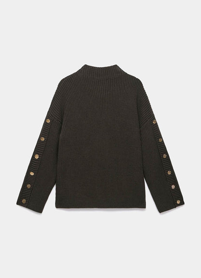 Brown Button Detail Jumper