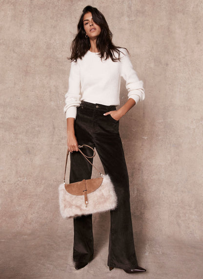 Brown Corduroy Flared Trousers