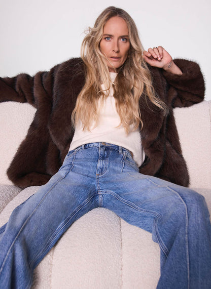 Brown Faux Fur Jacket