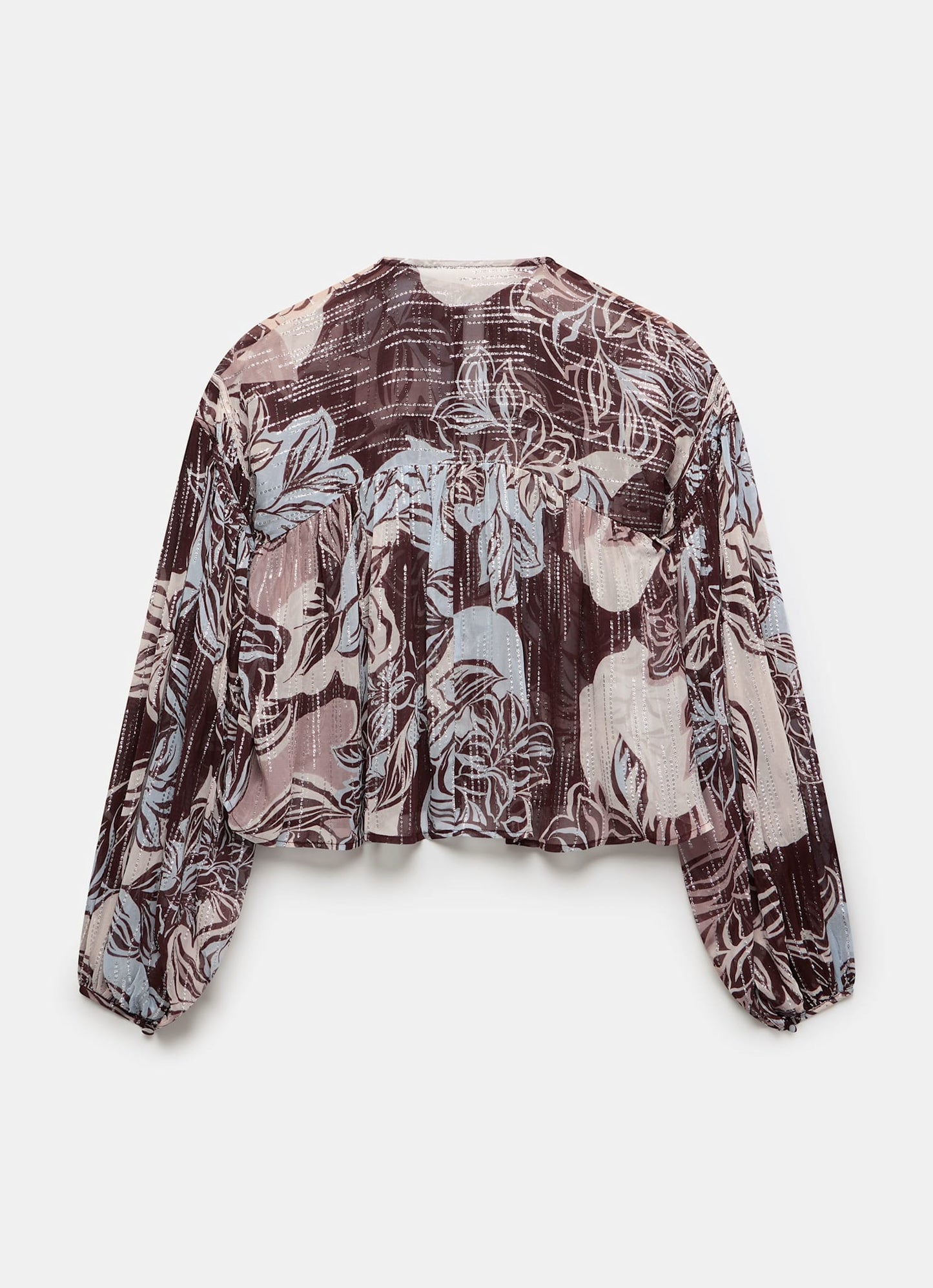 Brown Floral Print Blouse