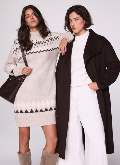 Brown Wool Blend Coat