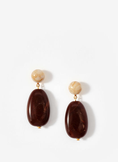 Brown Resin Drop Earrings