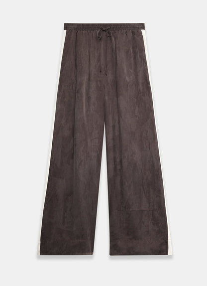 Brown Side Stripe Wide Trousers