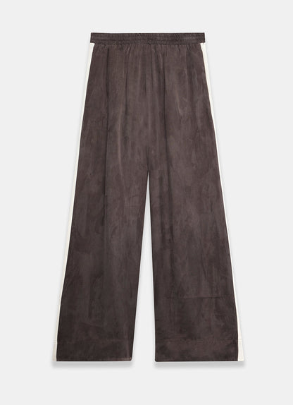 Brown Side Stripe Wide Trousers