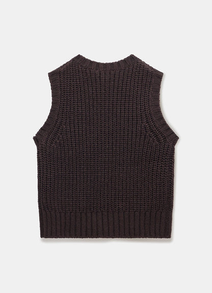 Brown Knit Waistcoat