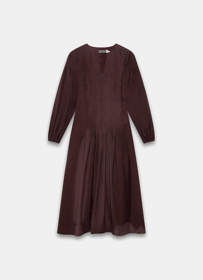 Burgundy Pintuck Maxi Dress