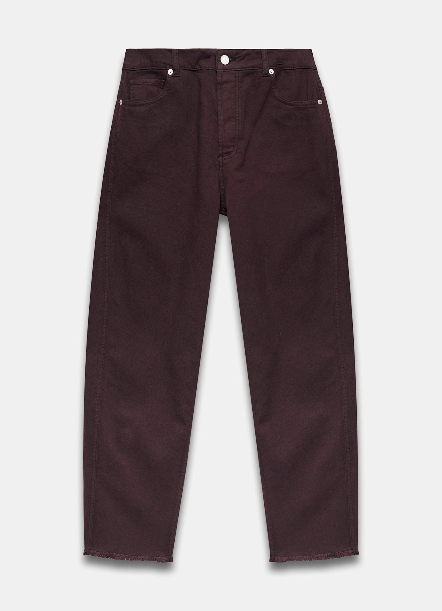 Burgundy Barrel Leg Jeans