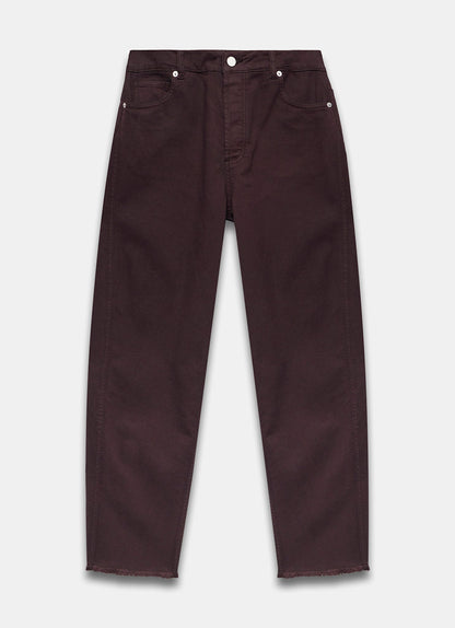 Burgundy Barrel Leg Jeans
