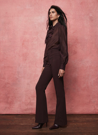 Burgundy Bootcut Trousers