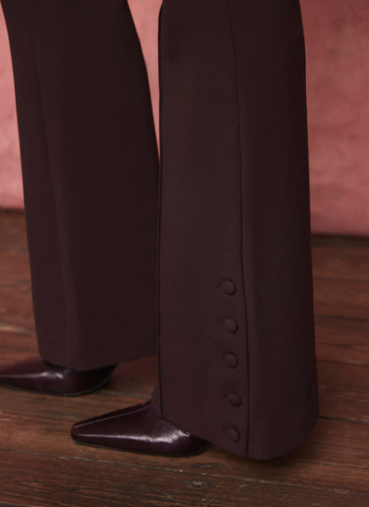 Burgundy Bootcut Trousers