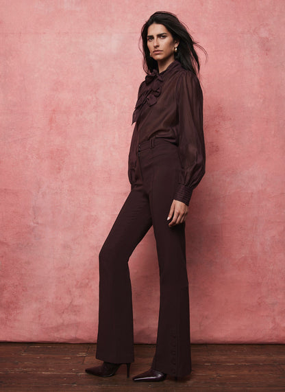 Burgundy Bootcut Trousers