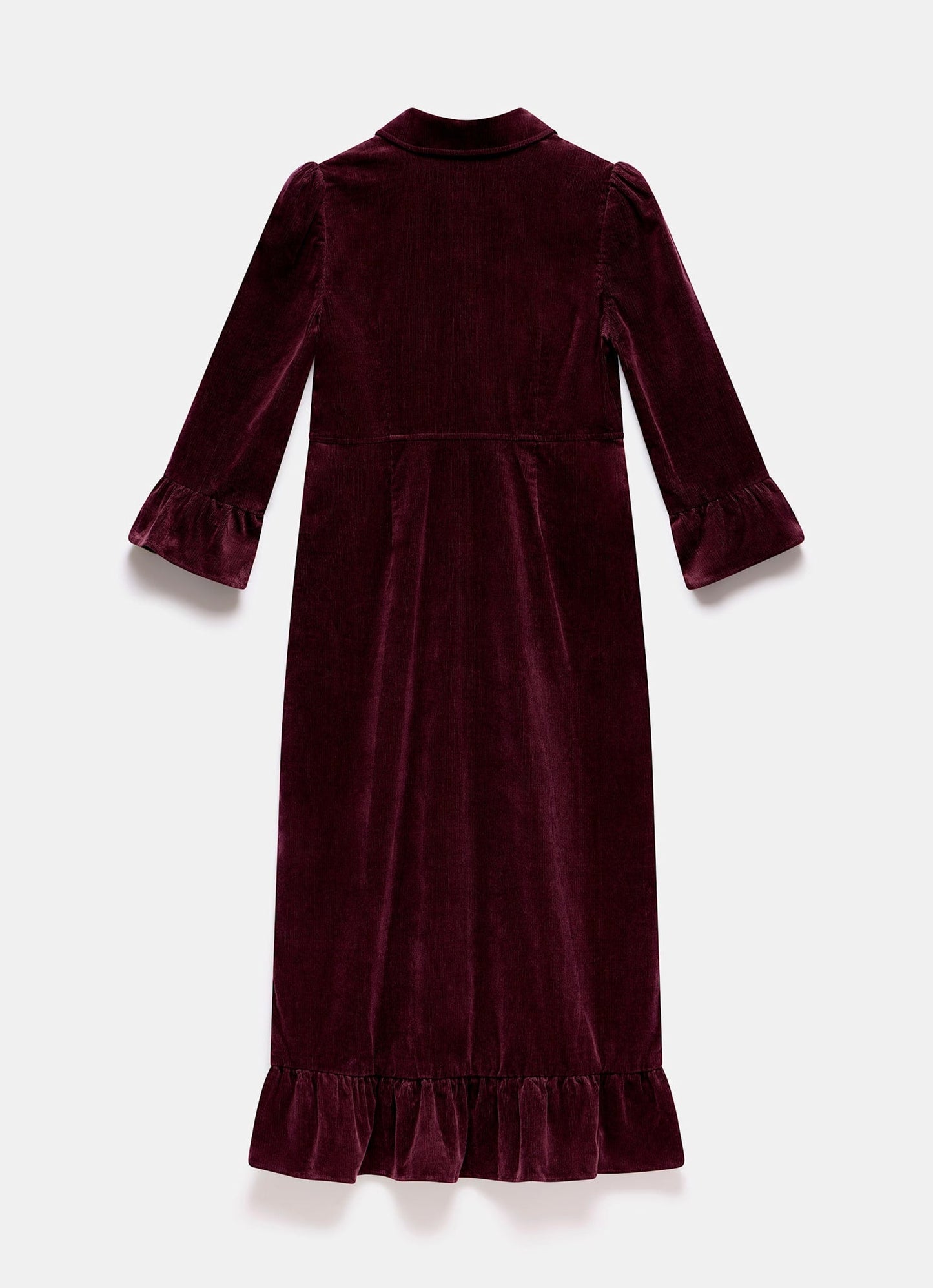 Burgundy Corduroy Midi Dress