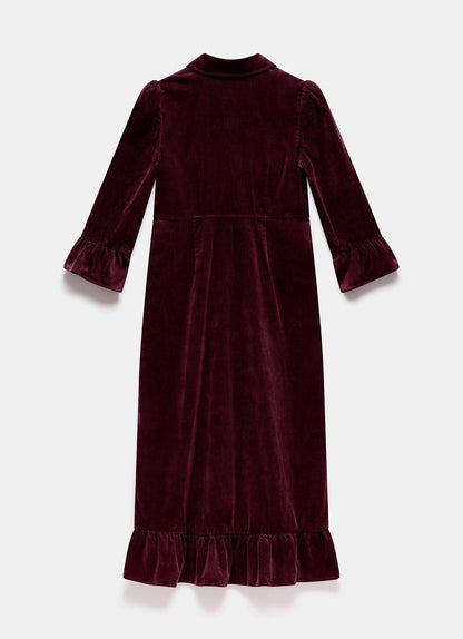 Burgundy Corduroy Midi Dress