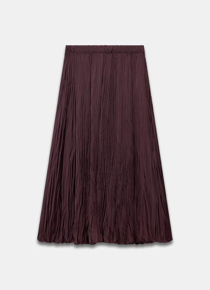 Burgundy Crinkle Textured Maxi Skirt
