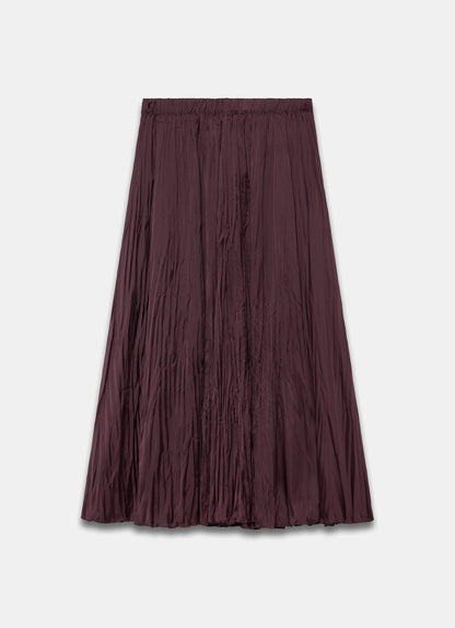 Burgundy Crinkle Textured Maxi Skirt