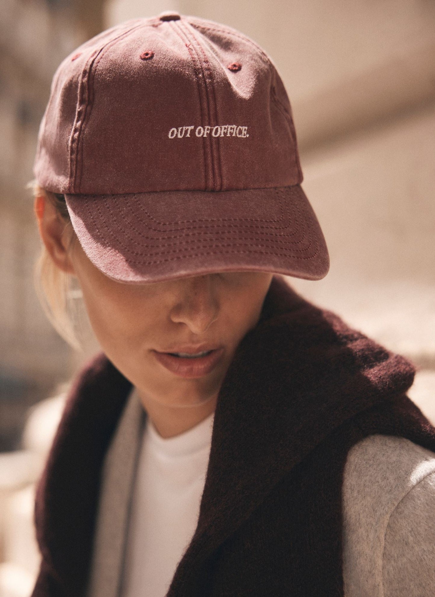 Burgundy Slogan Cap
