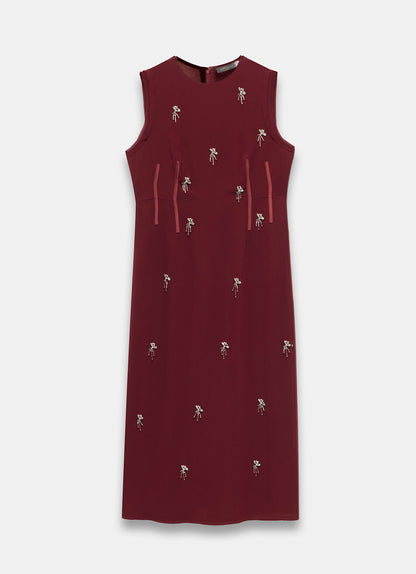Burgundy Diamante Midi Dress