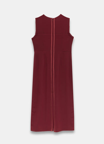 Burgundy Diamante Midi Dress