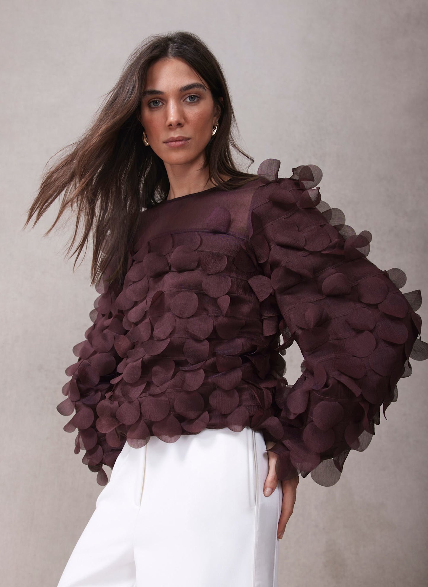 Burgundy Textured Disc Top