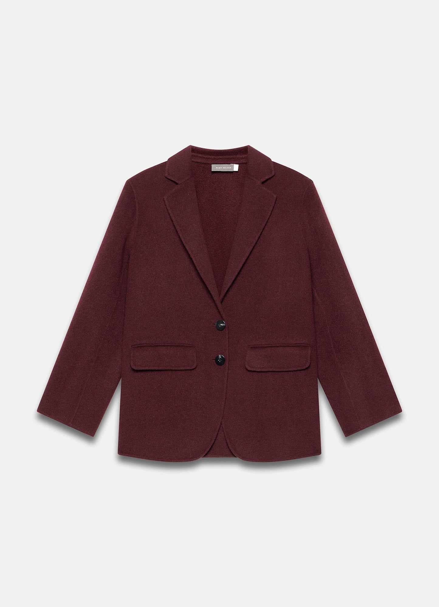 Burgundy Wool Blend Hand Finished Blazer