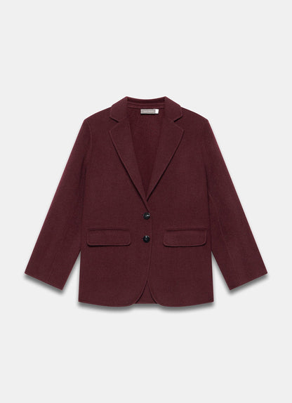 Burgundy Wool Blend Hand Finished Blazer