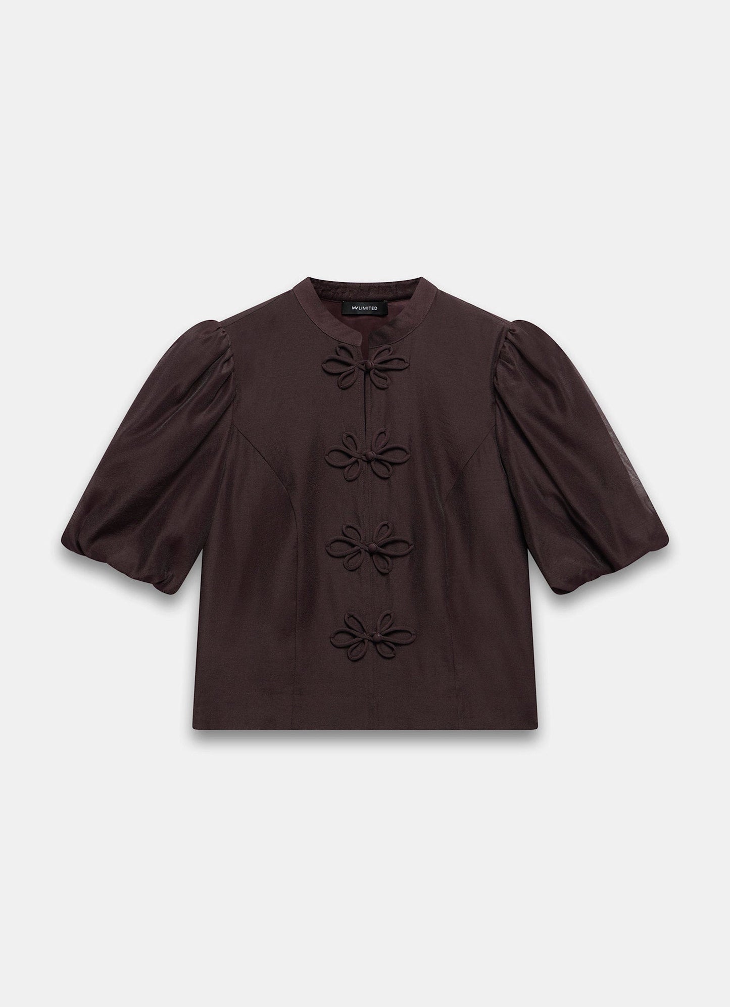 Burgundy Puff Sleeve Top