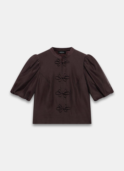 Burgundy Puff Sleeve Top