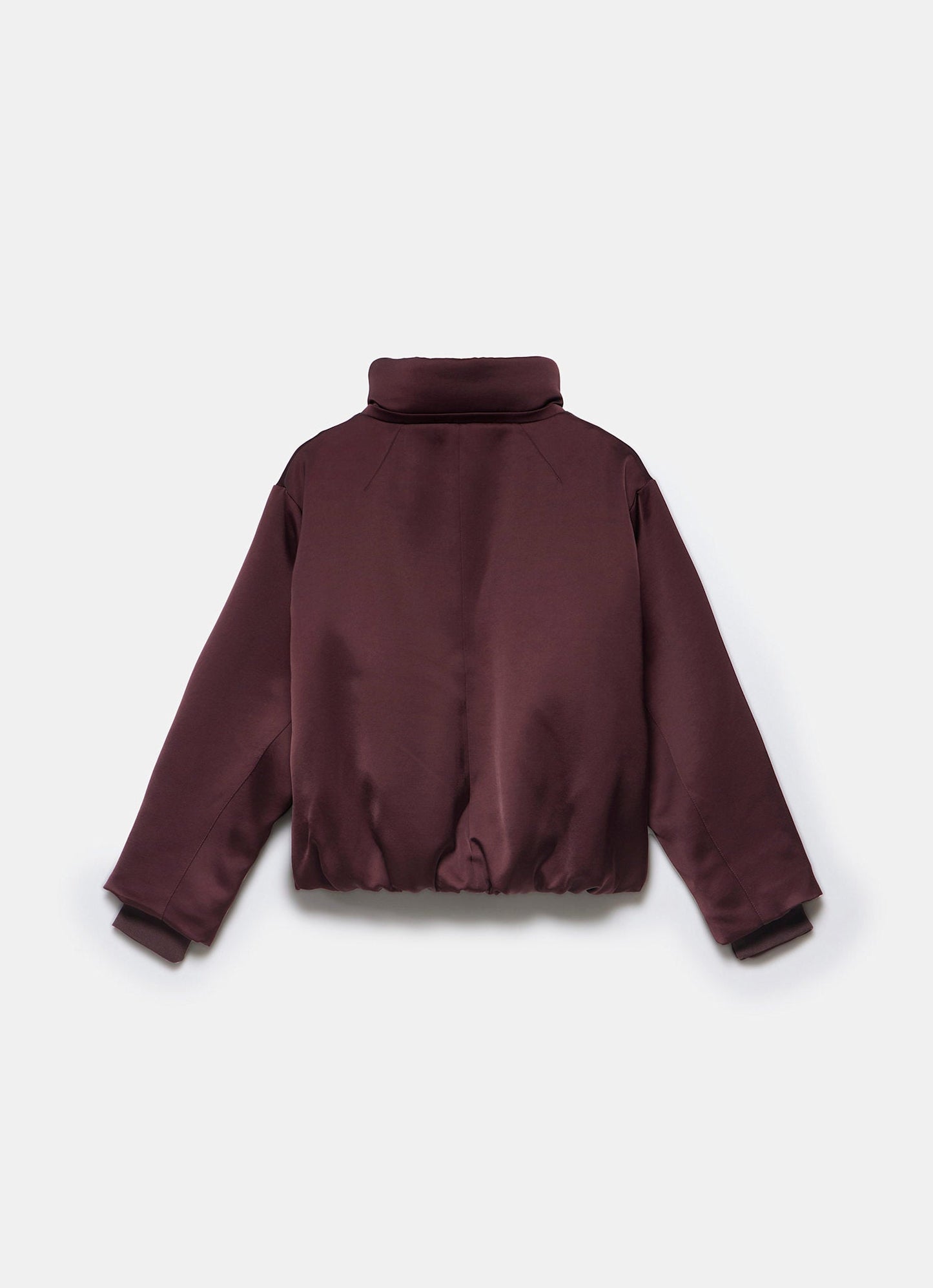 Burgundy Satin Bomber Jacket