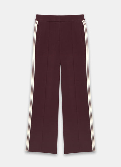 Burgundy Contrast Side Stripe Trousers