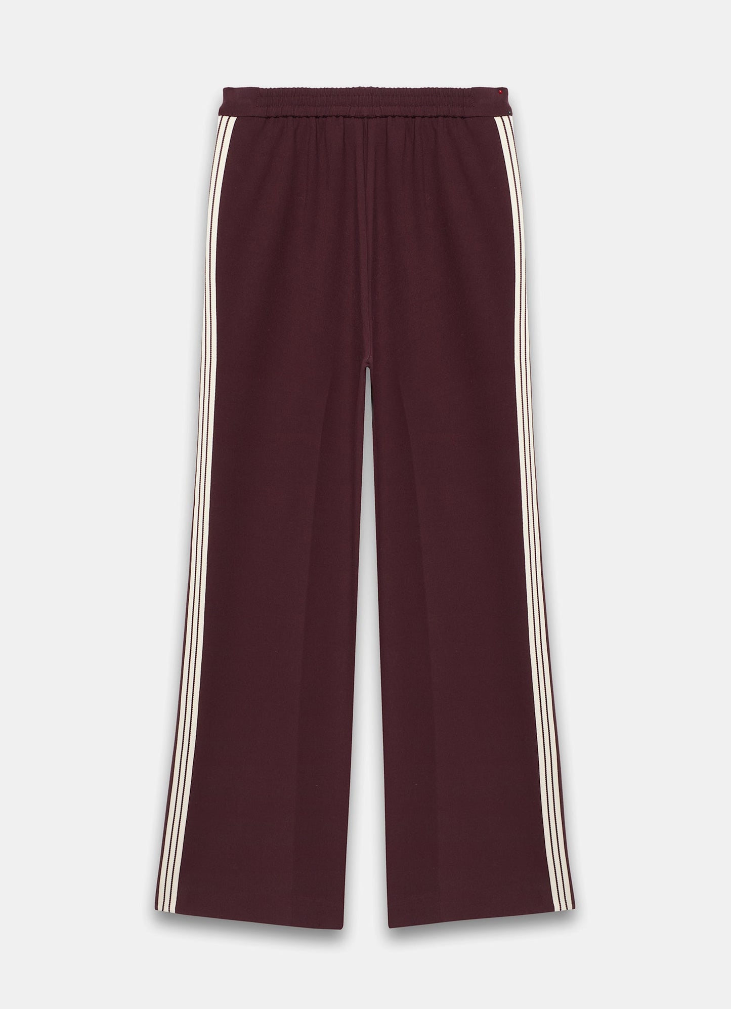 Burgundy Contrast Side Stripe Trousers