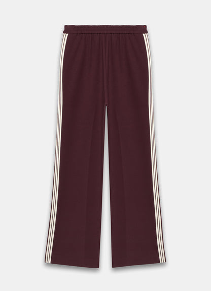 Burgundy Contrast Side Stripe Trousers