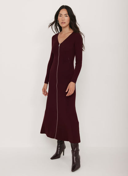 Burgundy Knit Maxi Dress