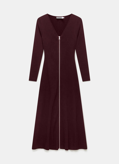 Burgundy Knit Maxi Dress