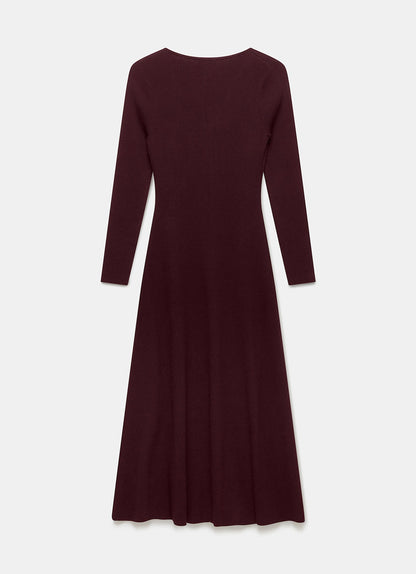 Burgundy Knit Maxi Dress