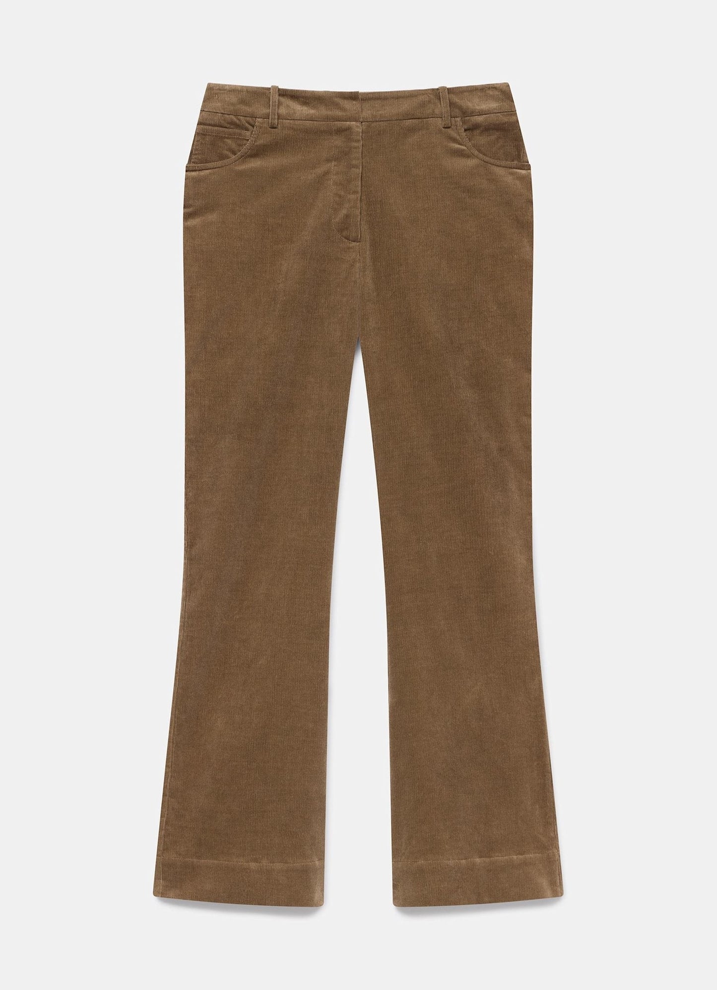 Brown Corduroy Flared Trousers