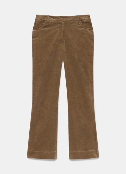 Brown Corduroy Flared Trousers