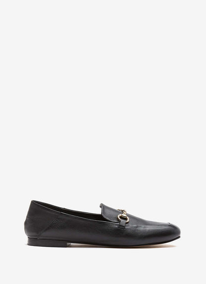 Camille Black Leather Loafers